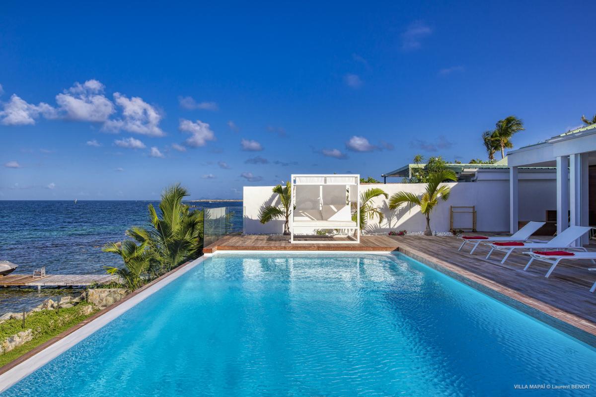 Location villa Saint Martin Baie Cul de Sac - villa 6 chambres 14 personnes - piscine - vue mer - bord de mer - face Ilet Pinel (2)bis